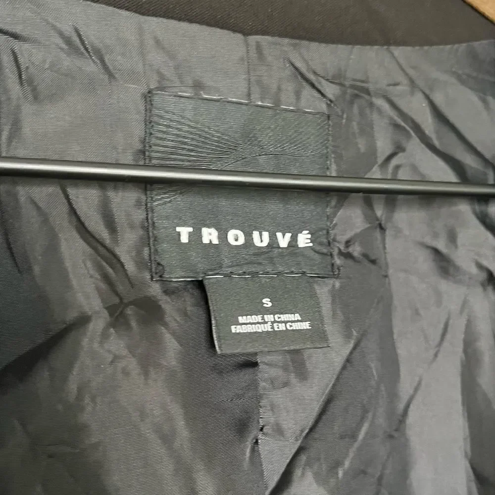 Trouvé Women’s Draped Collar Blazer Jacket with Pockets in Black‎ Size Small